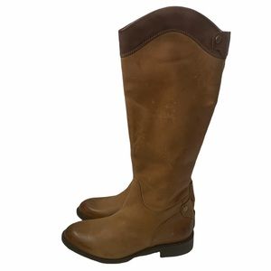 New Johnston & Murphy Lara Classic Riding Boots Tan Brown Leather Brown Sz 7M